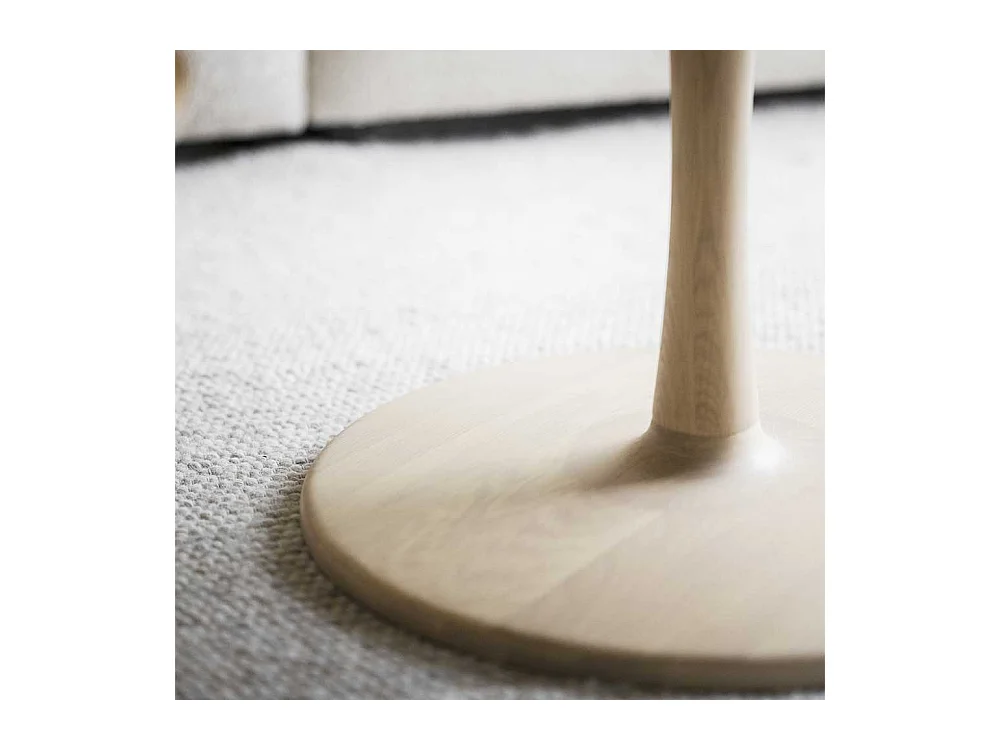 Couchtisch Salontisch in runder Form mit Tellerfußgestell