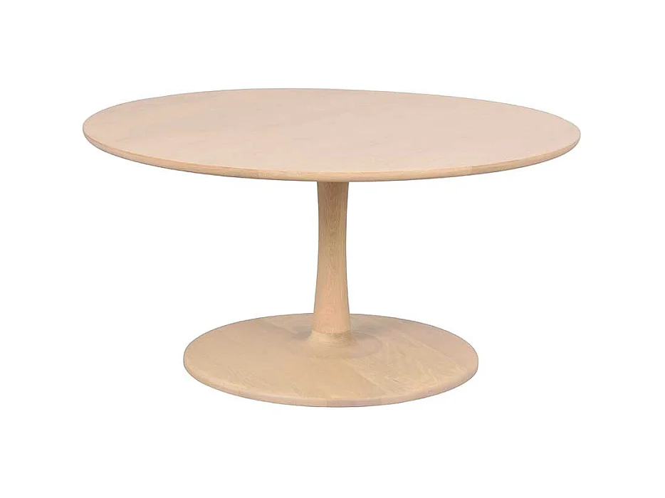 Couchtisch Salontisch in runder Form mit Tellerfußgestell