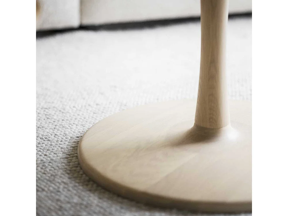 Couchtisch Salontisch in runder Form mit Tellerfußgestell