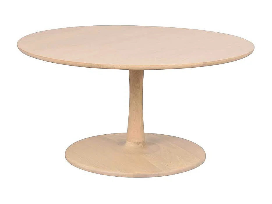 Couchtisch Salontisch in runder Form mit Tellerfußgestell