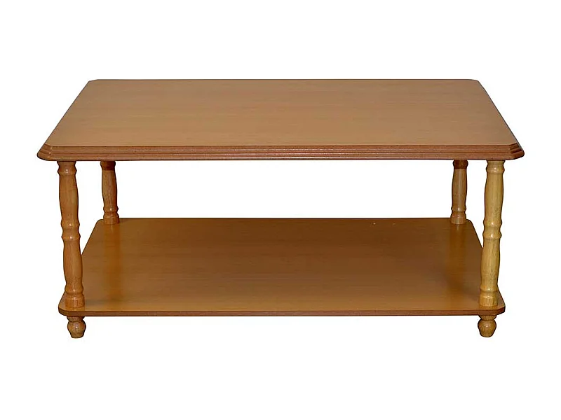 Couchtisch günstig in Buchefarben zusätzlicher Ablage