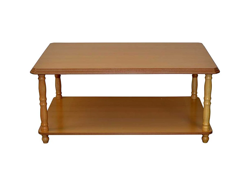 Couchtisch günstig in Buchefarben zusätzlicher Ablage