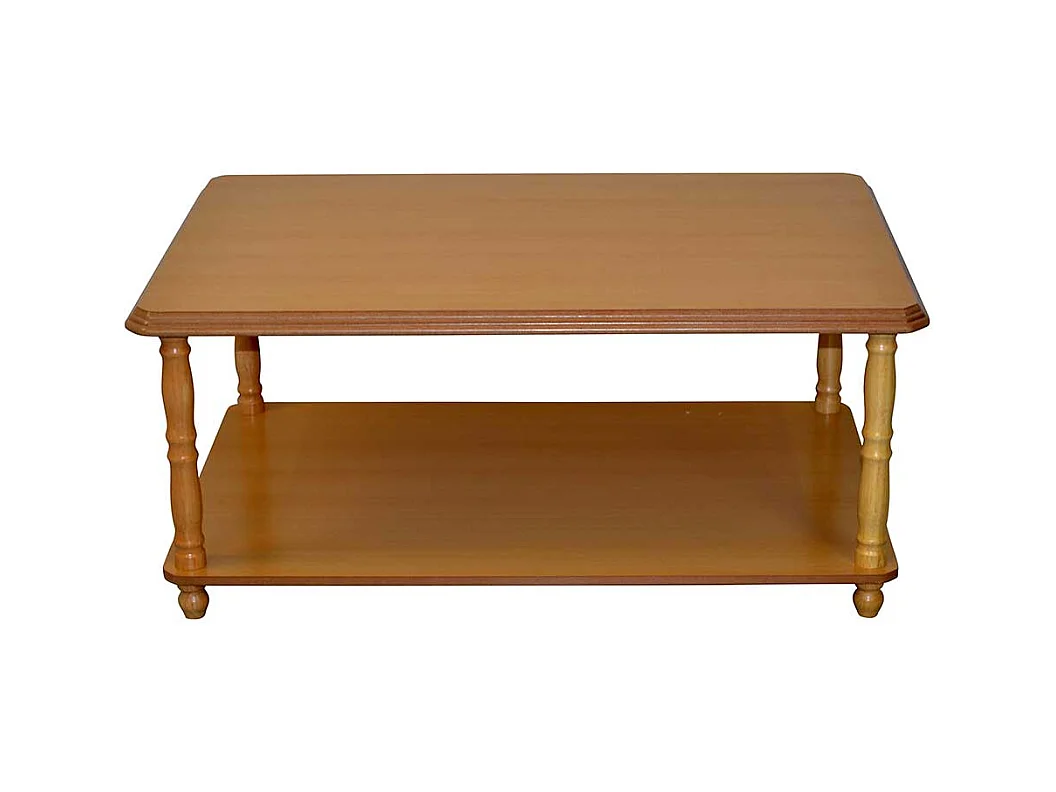 Couchtisch günstig in Buchefarben zusätzlicher Ablage