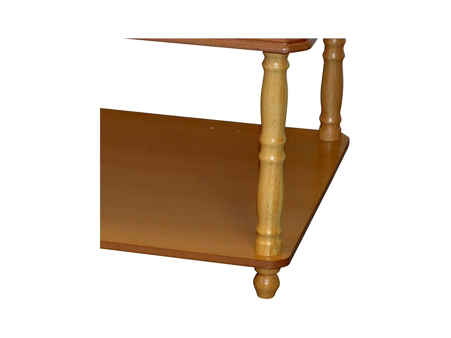 Couchtisch günstig in Buchefarben zusätzlicher Ablage