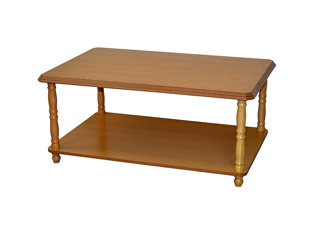 Couchtisch günstig in Buchefarben zusätzlicher Ablage