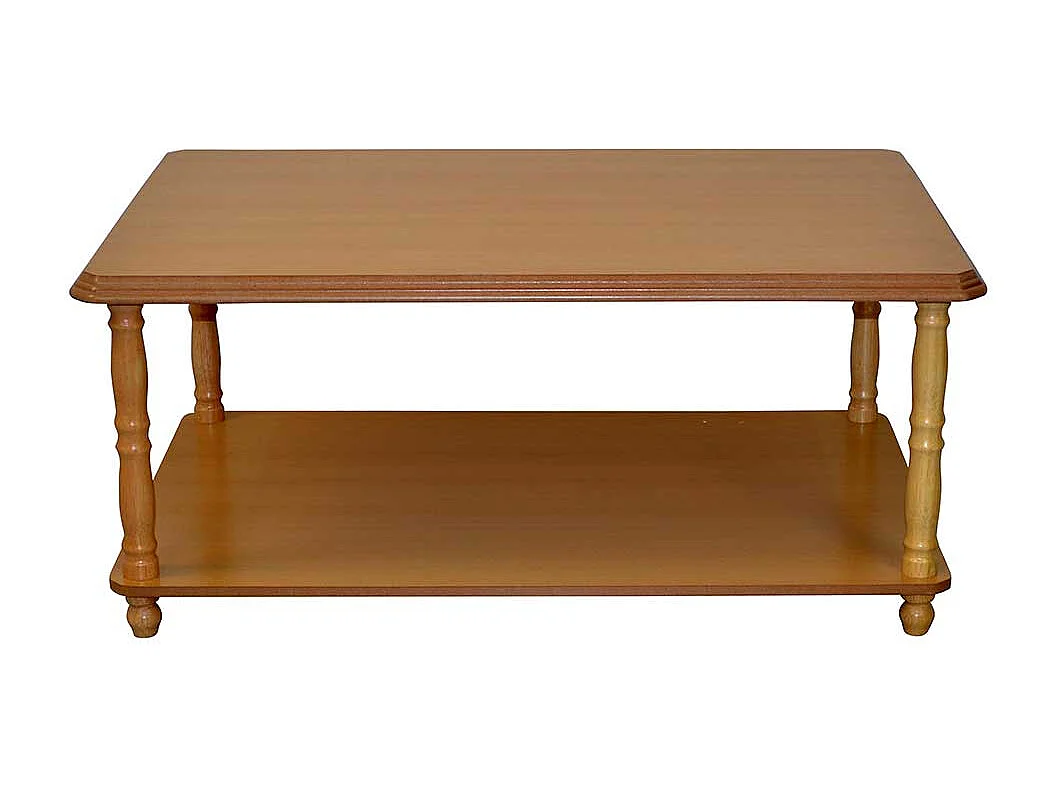 Couchtisch günstig in Buchefarben zusätzlicher Ablage