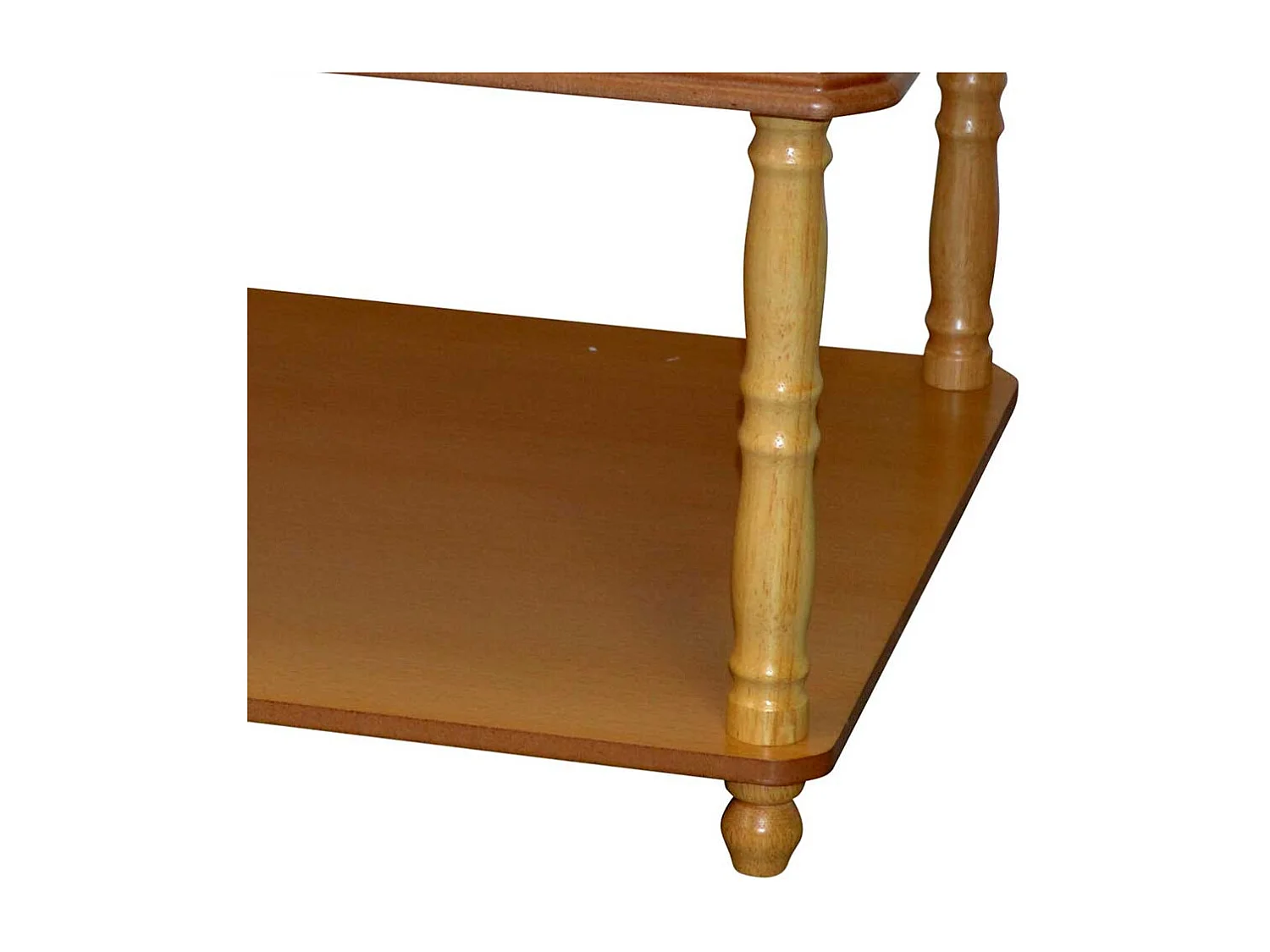 Couchtisch günstig in Buchefarben zusätzlicher Ablage