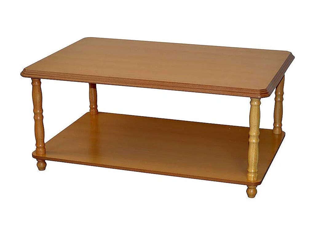 Couchtisch günstig in Buchefarben zusätzlicher Ablage