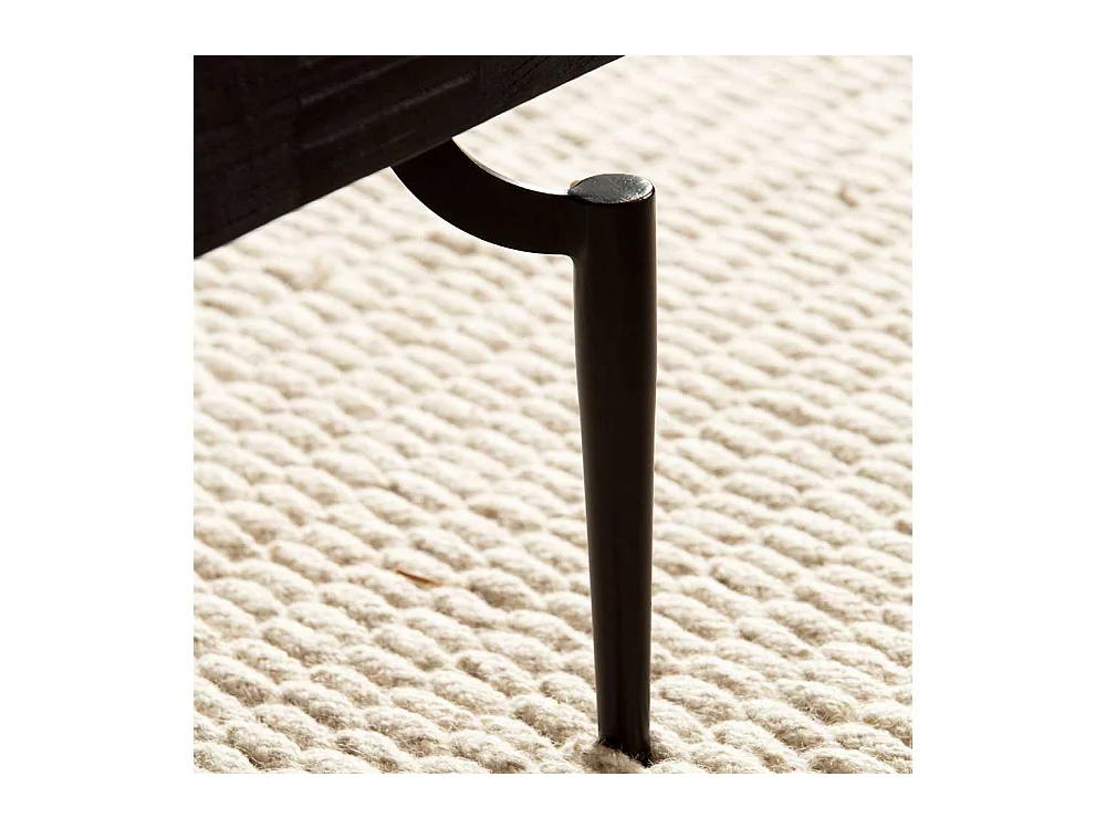 Couchtisch Sofatisch in Schwarz aus Massivholz und Metall