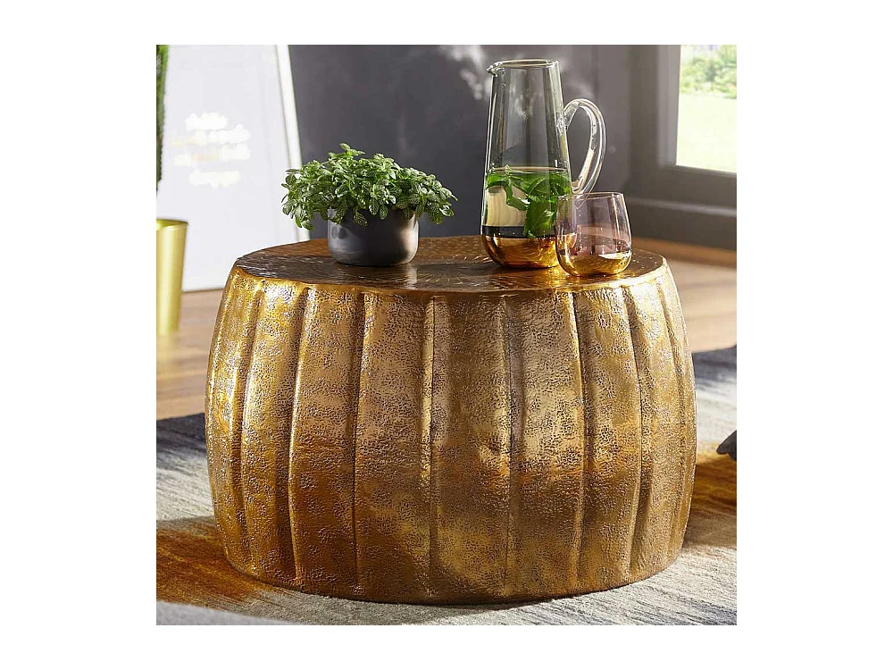 Design Couchtisch in Goldfarben lackiert 60 cm breit