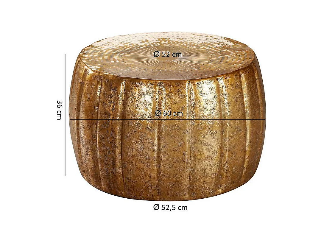 Design Couchtisch in Goldfarben lackiert 60 cm breit