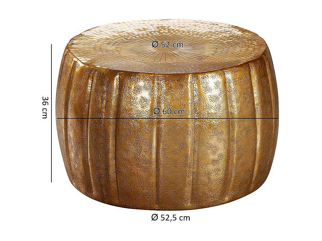 Design Couchtisch in Goldfarben lackiert 60 cm breit