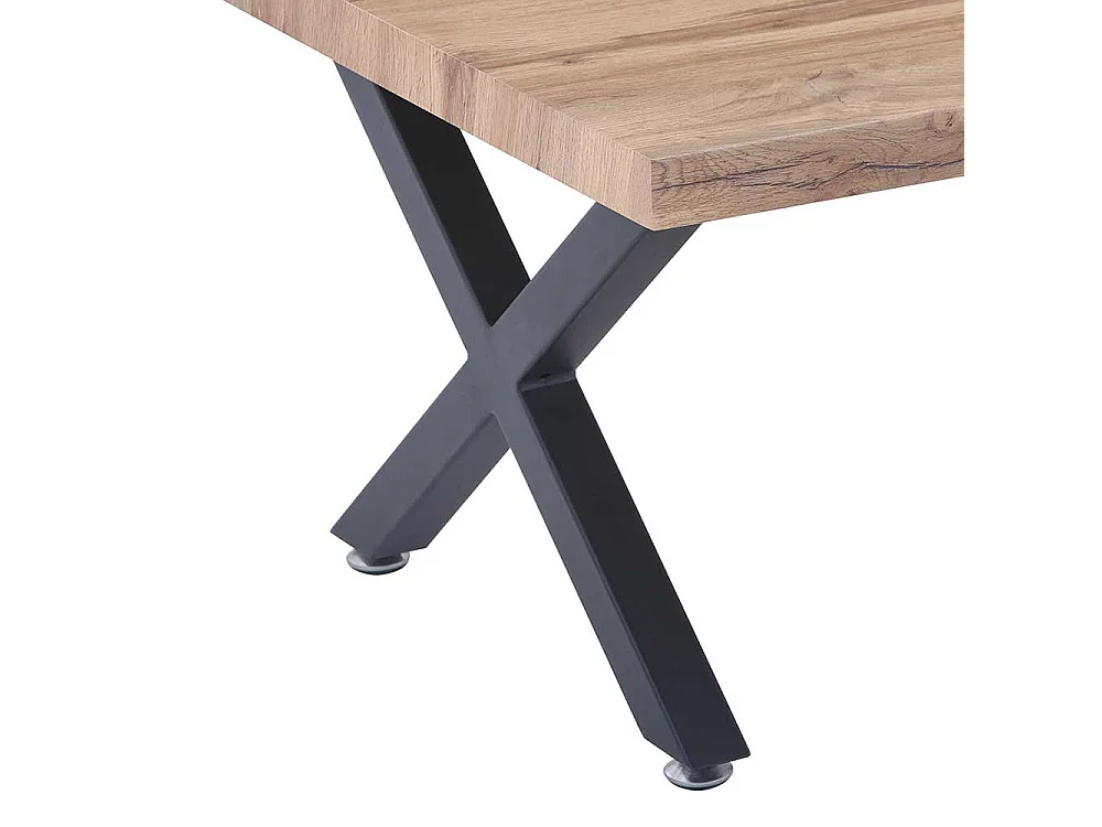 Rustikaler Couchtisch in Wildeichefarben Schwarz