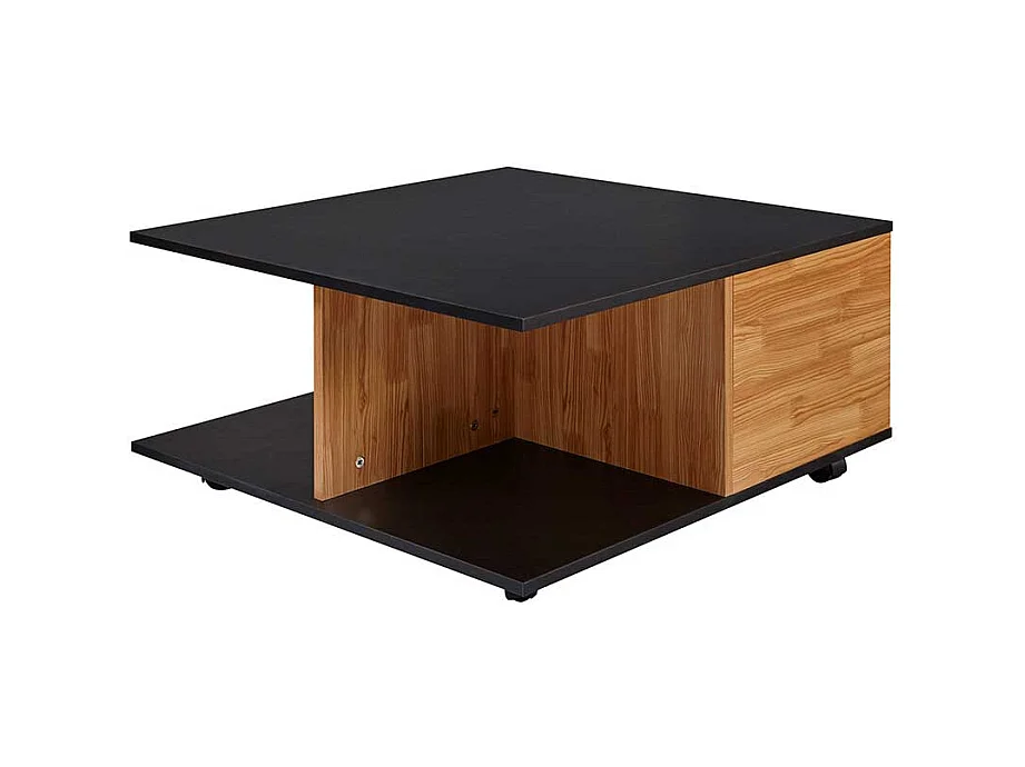 Rollbarer Wohnzimmer Tisch in Anthrazit und Eiche Optik 70 cm breit