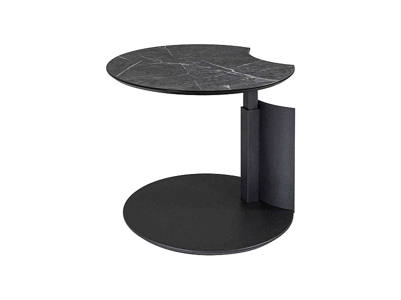 Couchtisch in Anthrazit runder Tischplatte