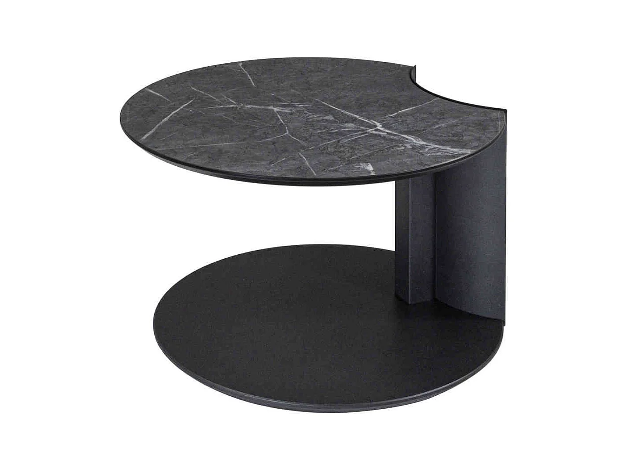 Couchtisch in Anthrazit runder Tischplatte