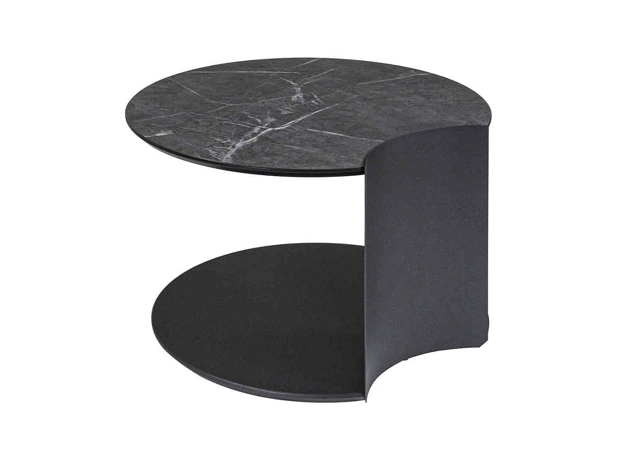 Couchtisch in Anthrazit runder Tischplatte