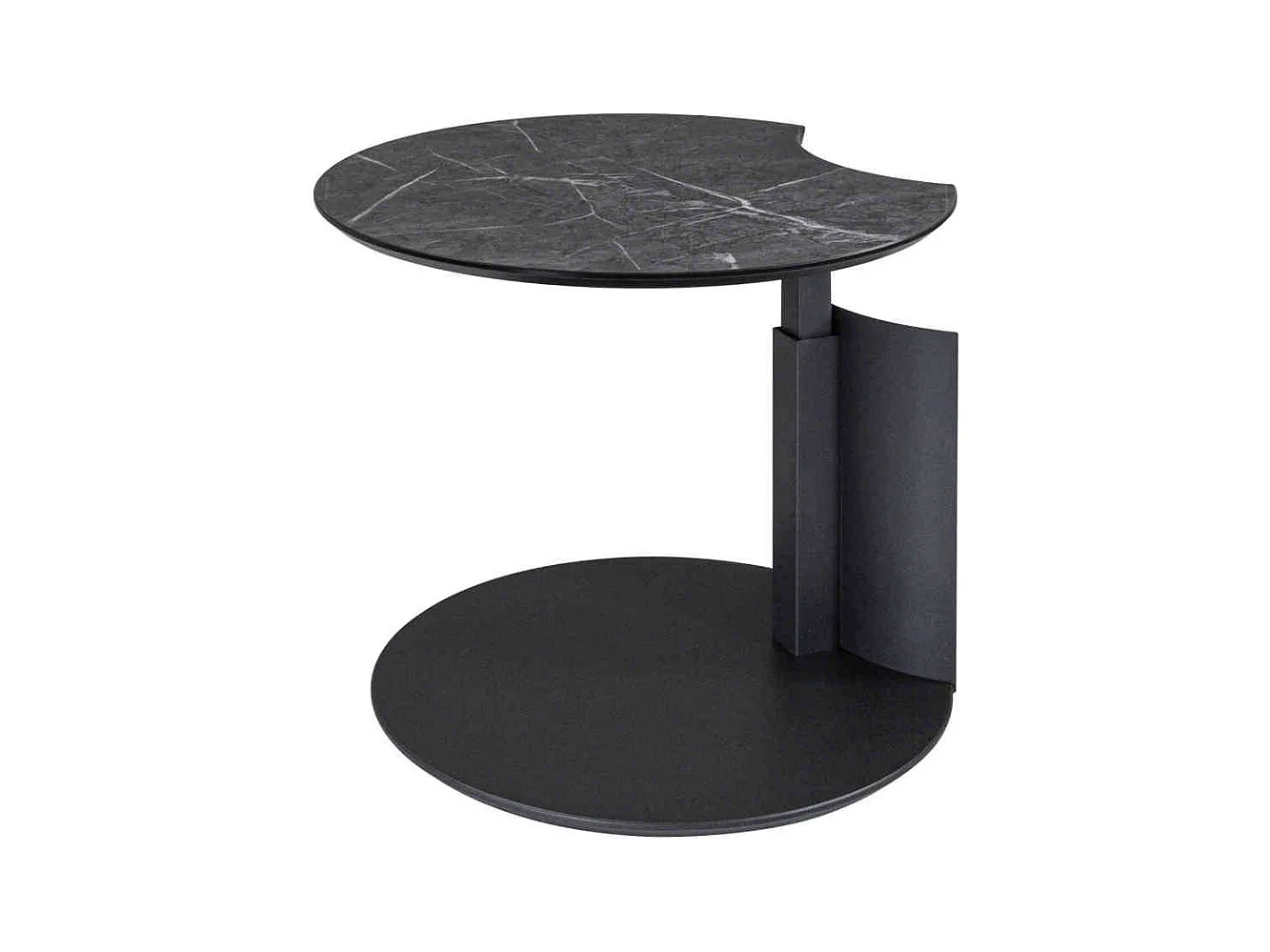 Couchtisch in Anthrazit runder Tischplatte