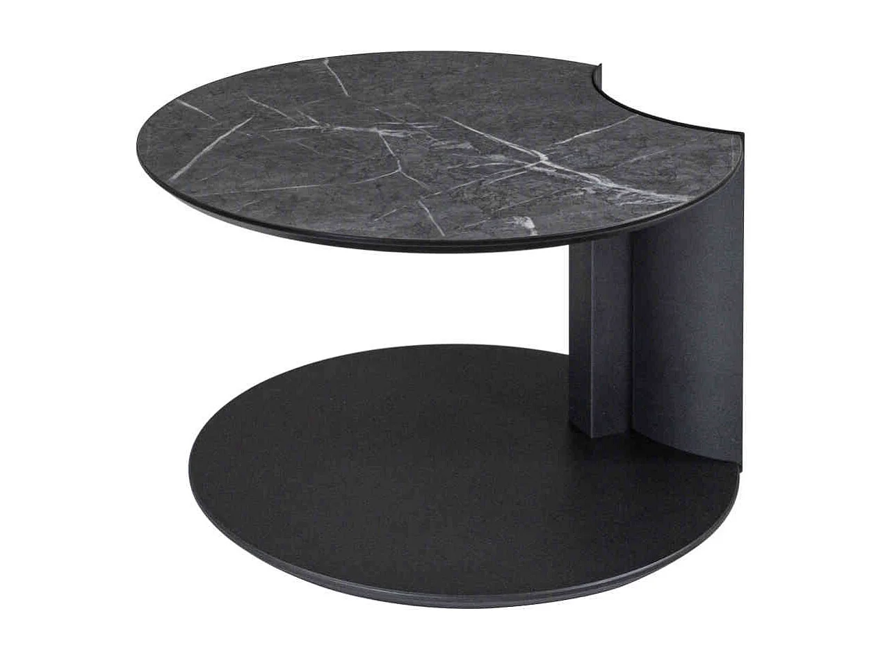 Couchtisch in Anthrazit runder Tischplatte