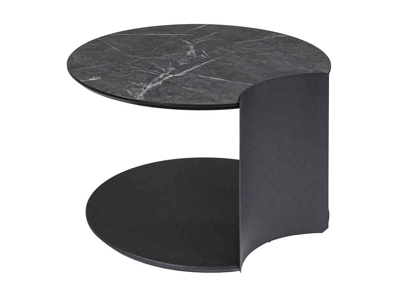 Couchtisch in Anthrazit runder Tischplatte