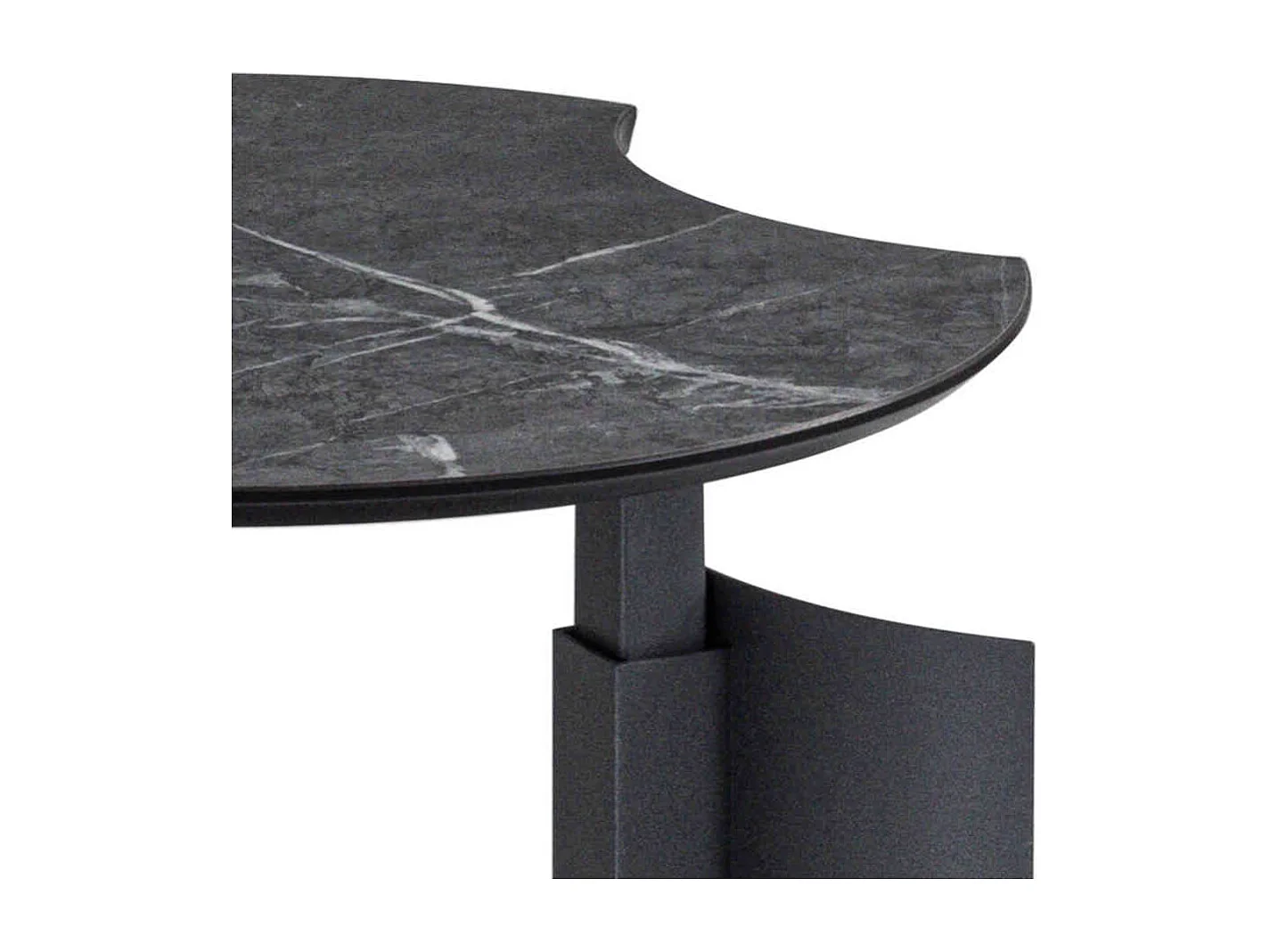 Couchtisch in Anthrazit runder Tischplatte