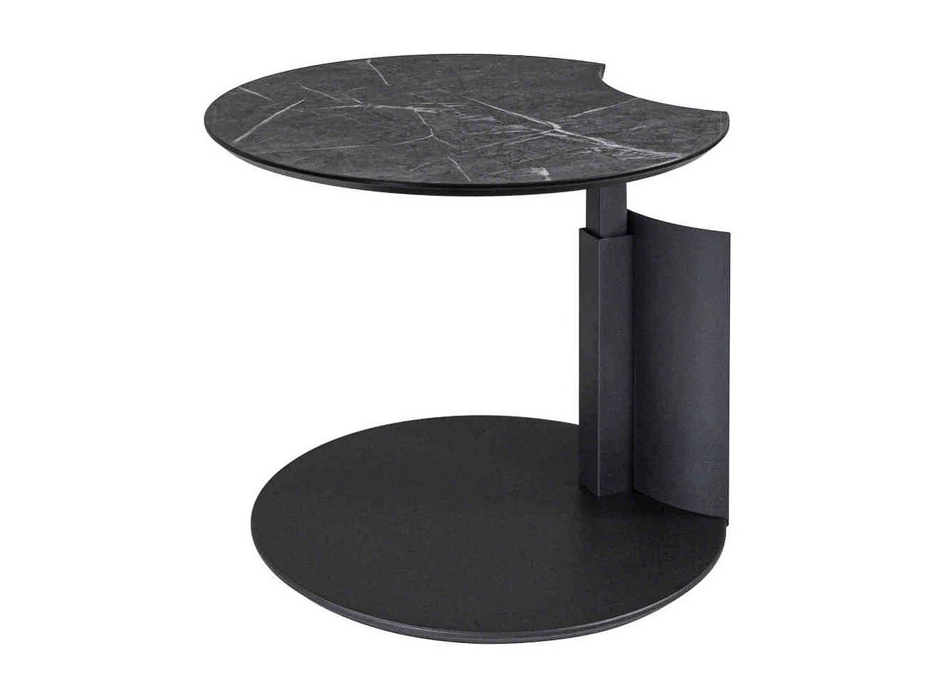 Couchtisch in Anthrazit runder Tischplatte