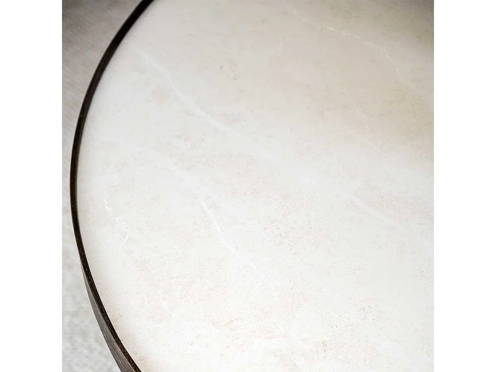 Couchtisch mit Keramikplatte in Beige Eiche dunkelbraun