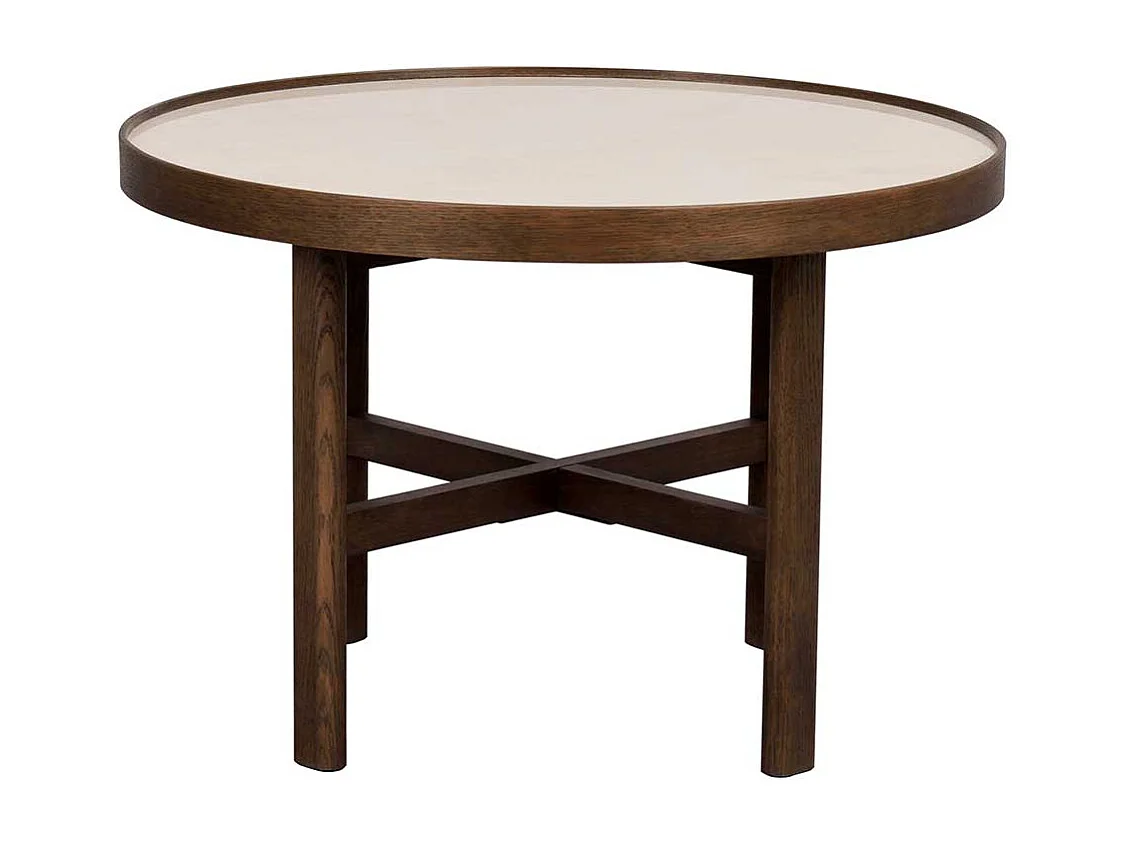 Couchtisch mit Keramikplatte in Beige Eiche dunkelbraun