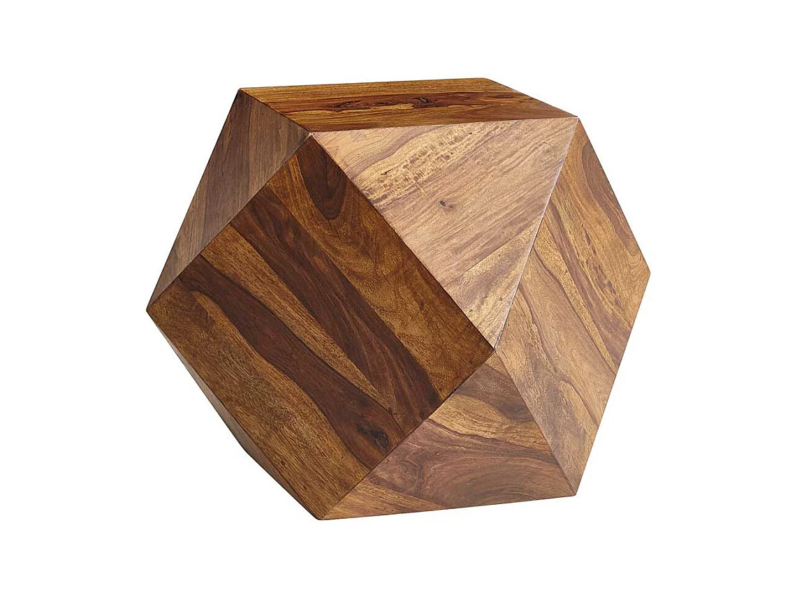 Massivholz Design Couchtisch 57x43x57 cm Sheeshamfarben