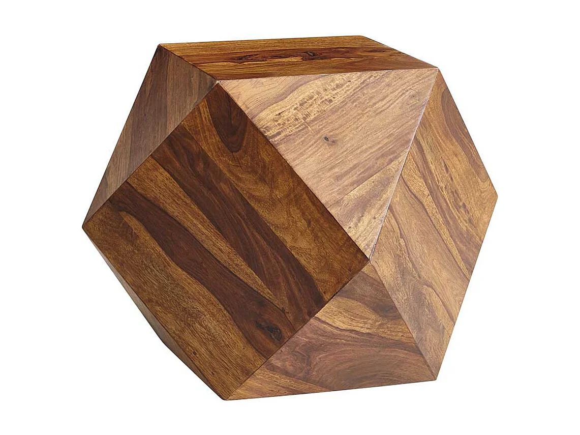 Massivholz Design Couchtisch 57x43x57 cm Sheeshamfarben