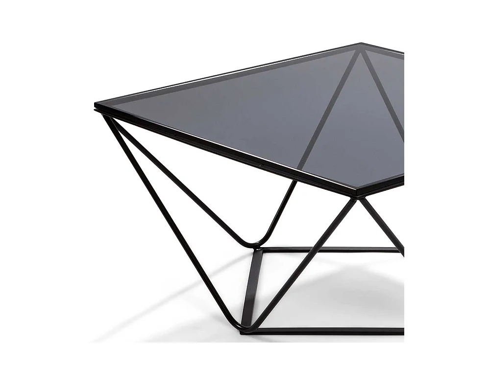 Couchtisch mit Rauchglasplatte 75 cm breit