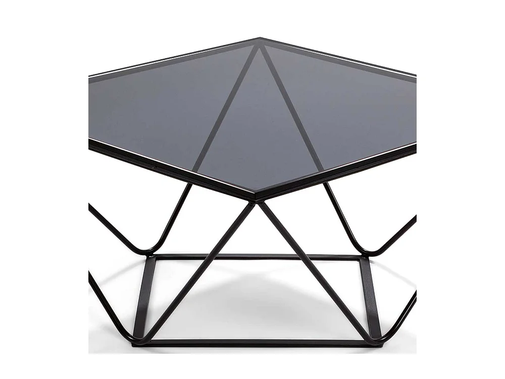 Couchtisch mit Rauchglasplatte 75 cm breit