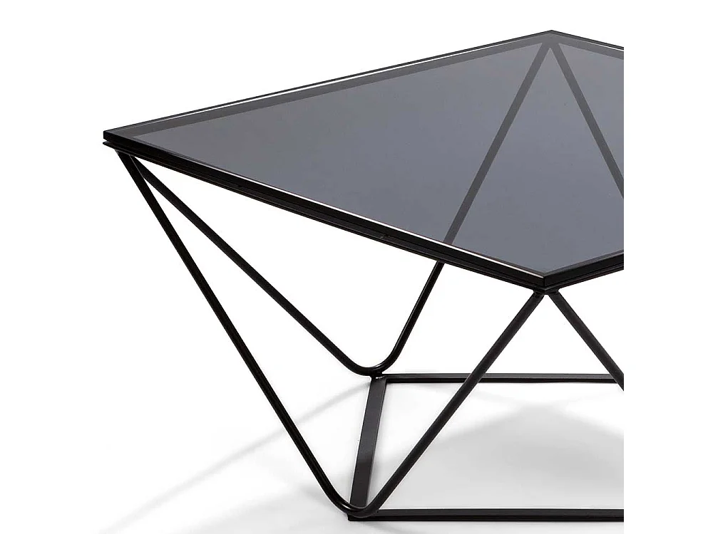 Couchtisch mit Rauchglasplatte 75 cm breit