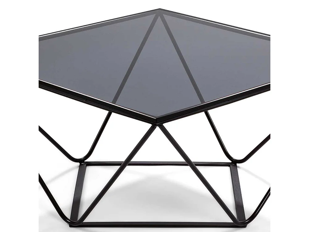 Couchtisch mit Rauchglasplatte 75 cm breit