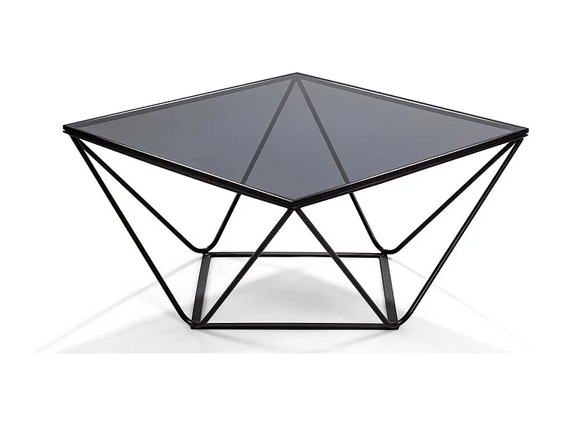 Couchtisch mit Rauchglasplatte 75 cm breit