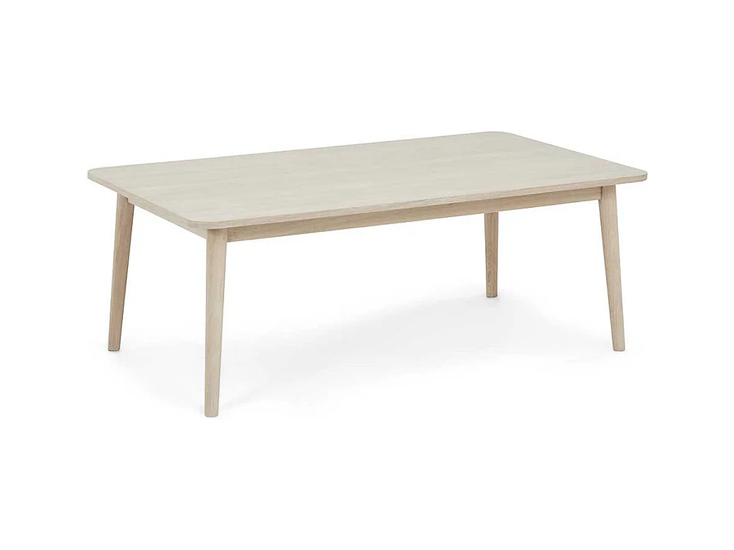 Couchtisch Sofatisch in Eiche weiß mit Vierfußgestell