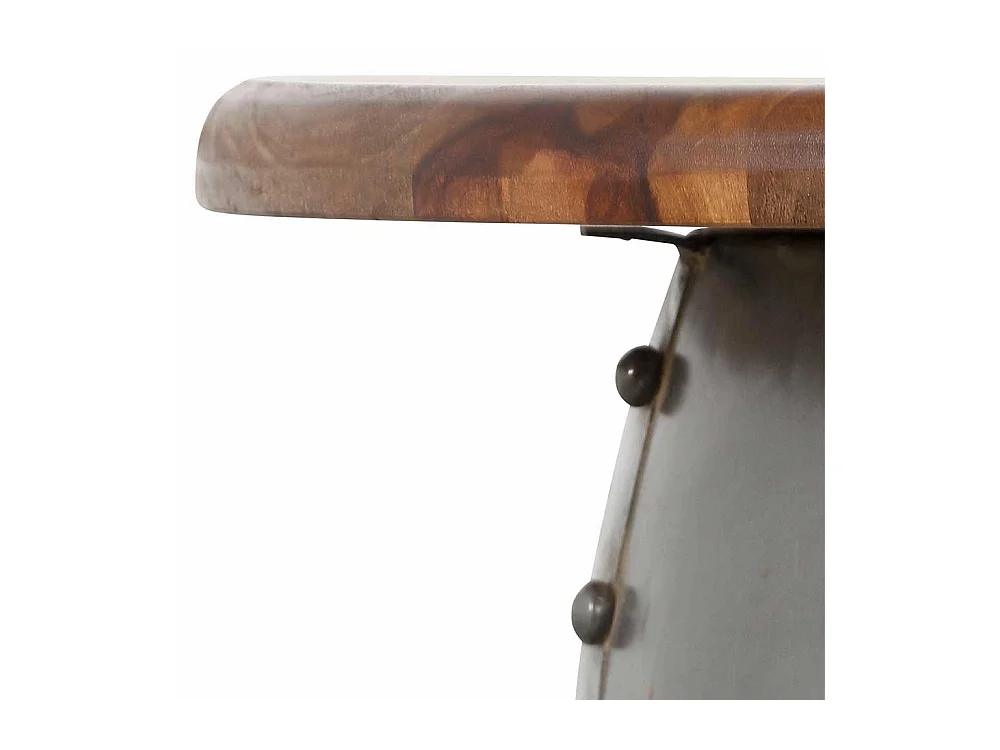 Designercouchtisch in Trommelform runder Massivholzplatte