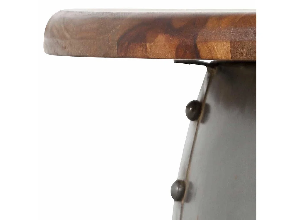 Designercouchtisch in Trommelform runder Massivholzplatte