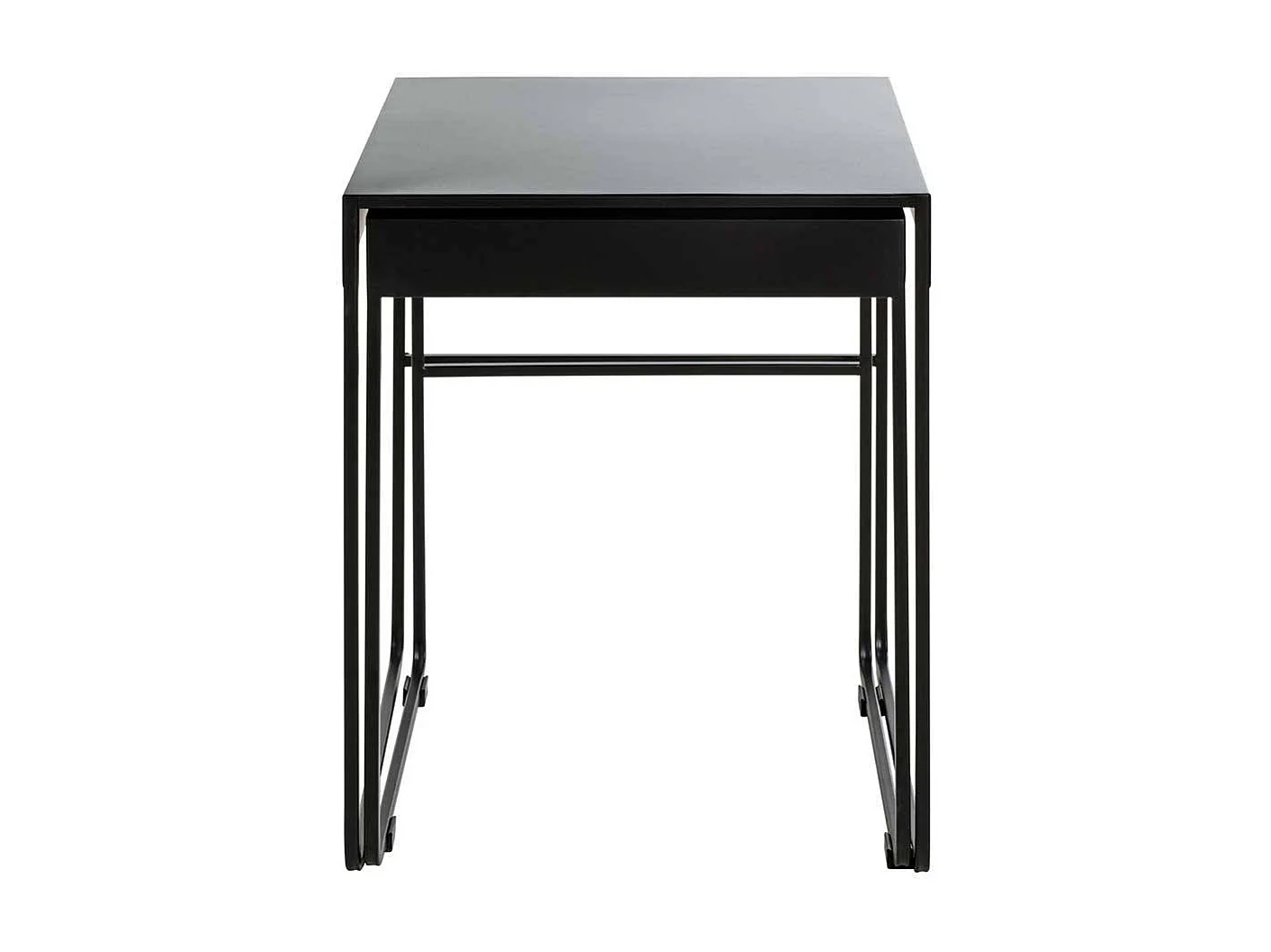 Schwarze Metalltische mit Bügelgestell modernem Design (zweiteilig)