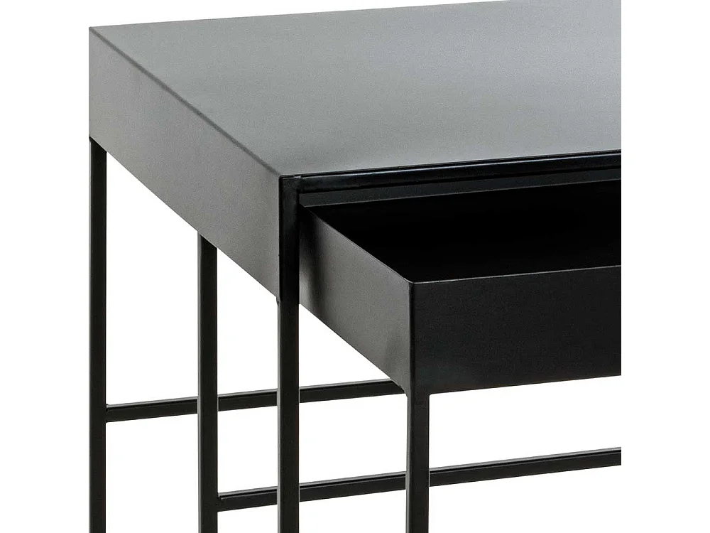 Schwarze Metalltische mit Bügelgestell modernem Design (zweiteilig)