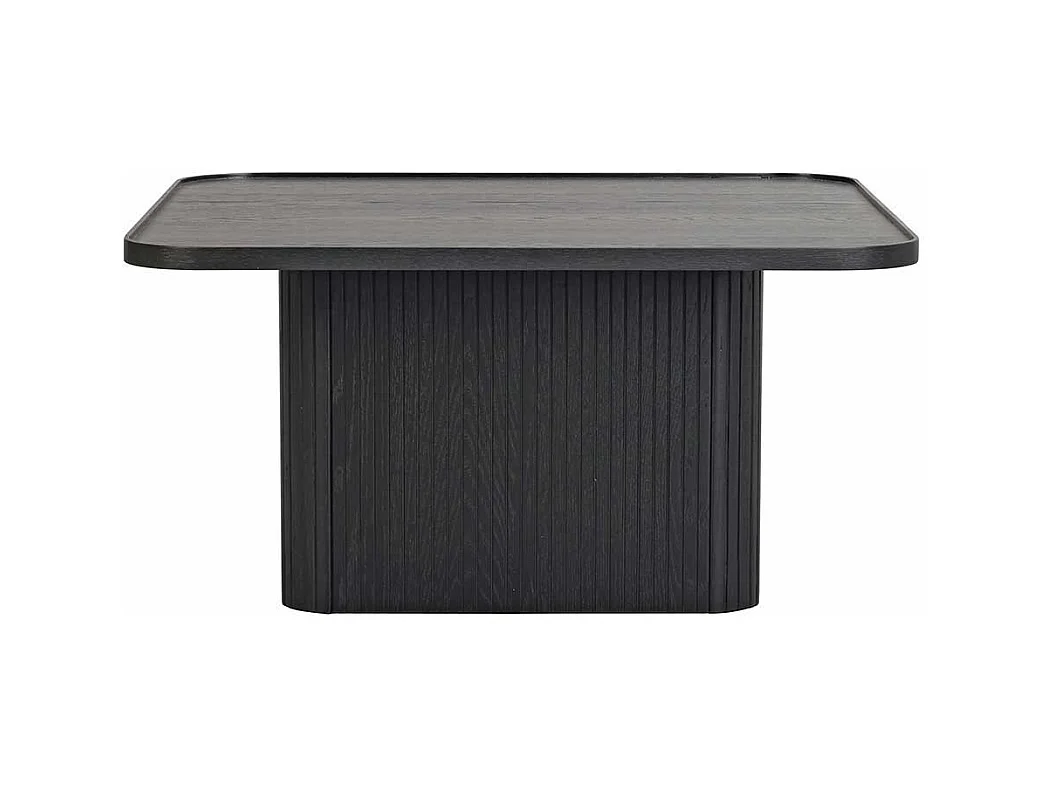 Wohnzimmer Tisch Set in Schwarz quadratischer Tischplatte (zweiteilig)