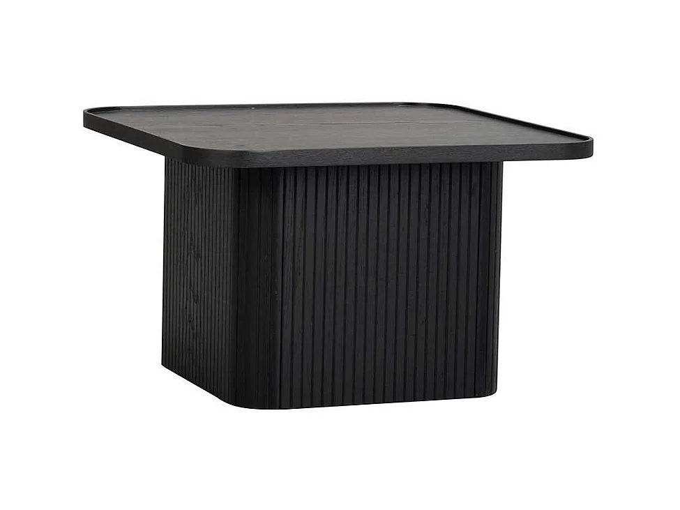 Wohnzimmer Tisch Set in Schwarz quadratischer Tischplatte (zweiteilig)