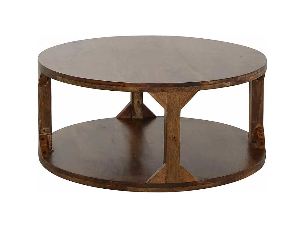 Wohnzimmertisch aus Mangobaum Massivholz rund