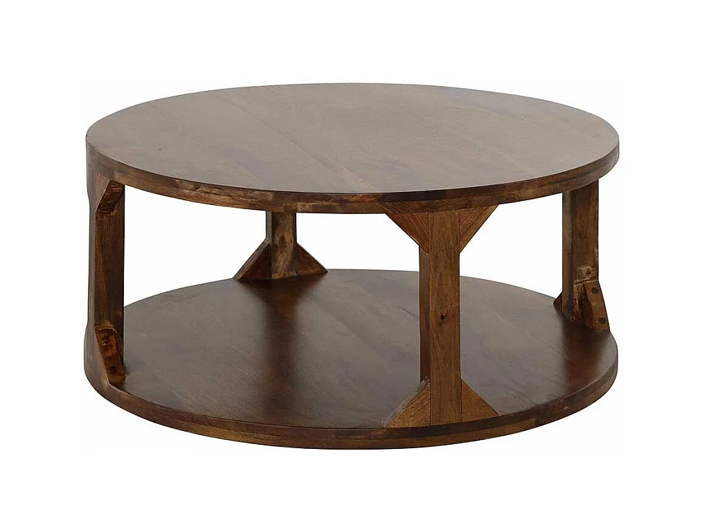 Wohnzimmertisch aus Mangobaum Massivholz rund