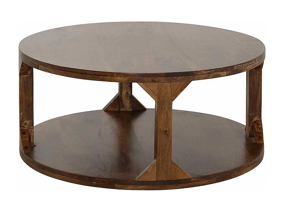 Wohnzimmertisch aus Mangobaum Massivholz rund