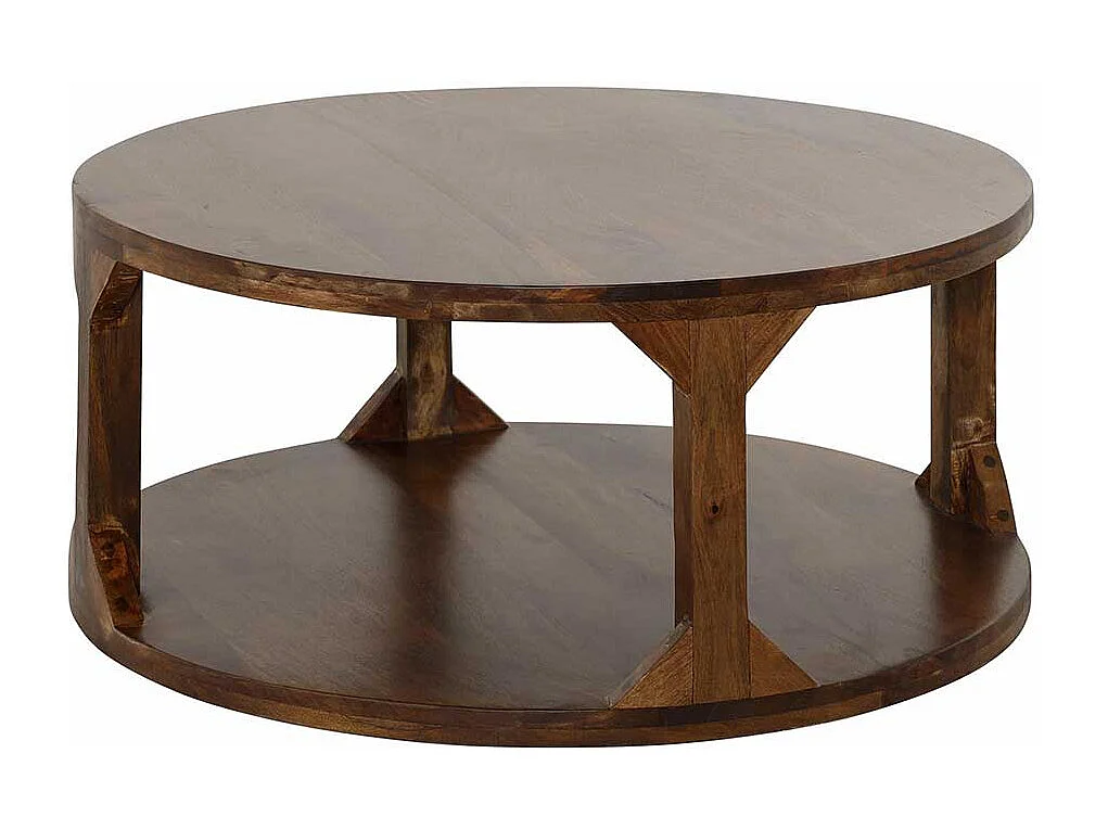 Wohnzimmertisch aus Mangobaum Massivholz rund