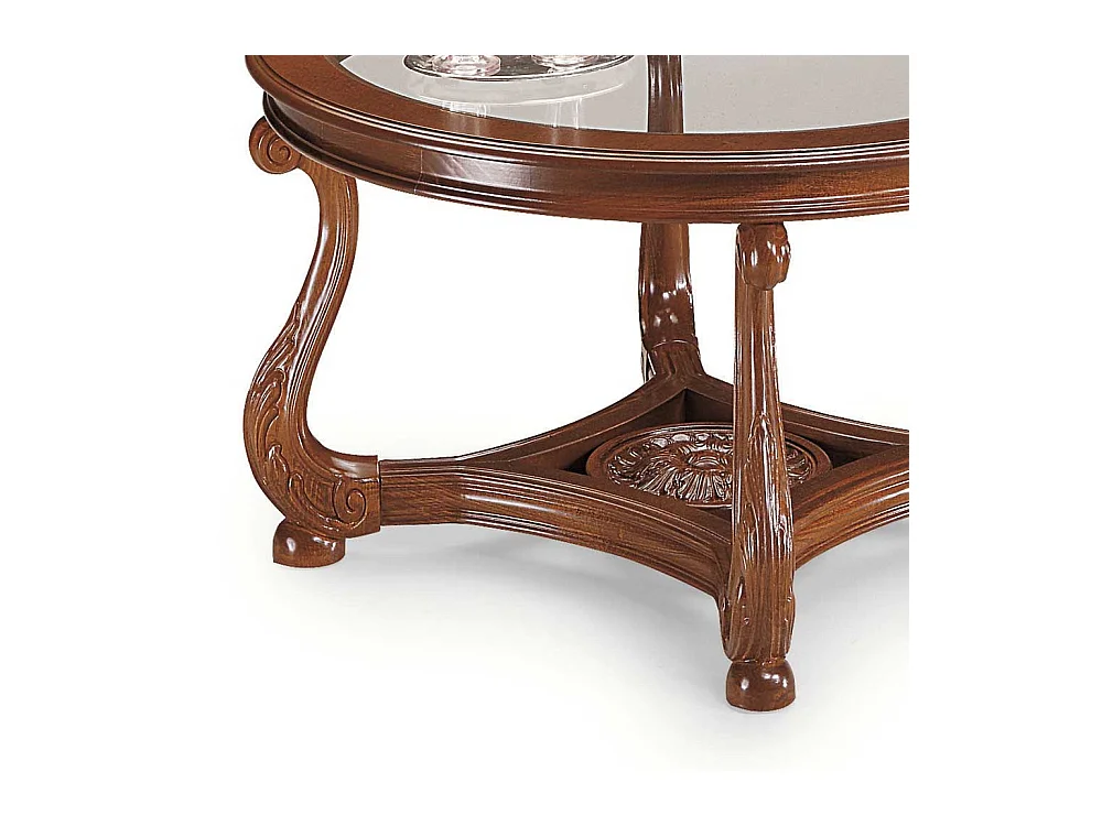 Glas Sofatisch in Nussbaumfarben lackiert Buche furniert