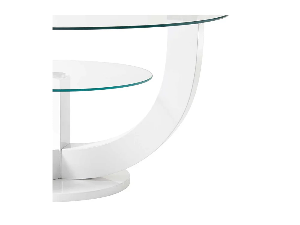 Couchtisch in Weiß Hochglanz Glasplatten