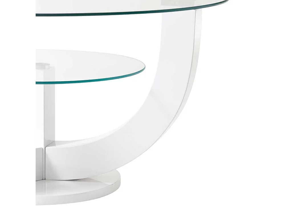 Couchtisch in Weiß Hochglanz Glasplatten