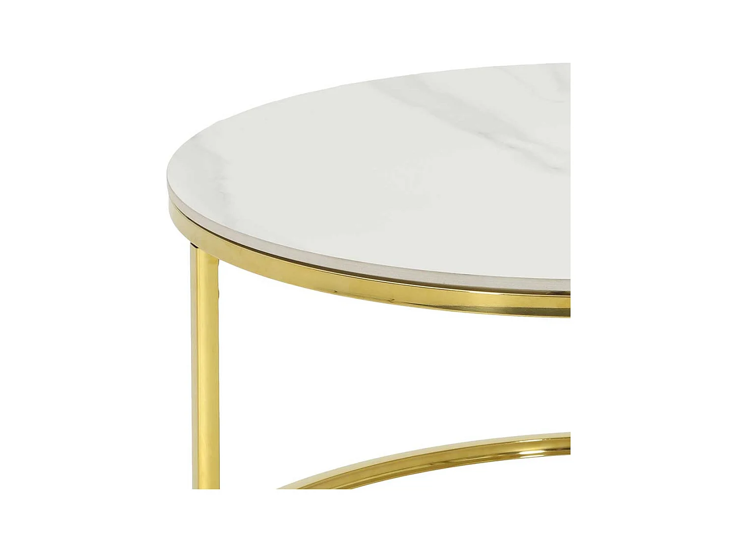 Couchtisch mit runder Tischplatte Weiß (zweiteilig)